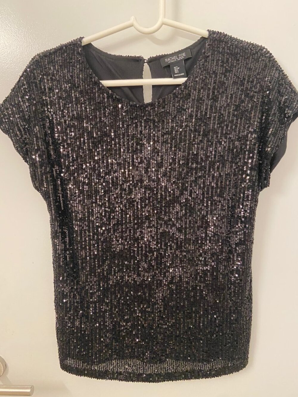 Rachel Zoe black sequins top